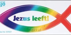 Sticker Vis regenboog - Jezus leeft