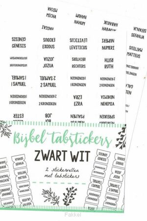 Bijbel tabstickers zwart wit