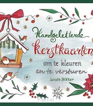 Handgeletterde kerstkaarten om te kleure