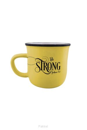 Mug yellow be strong