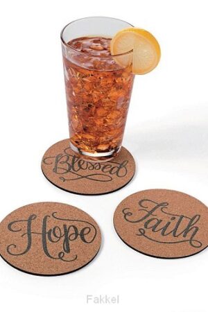 Religious cork coasters