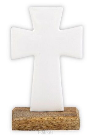 Enamel Cross Small White