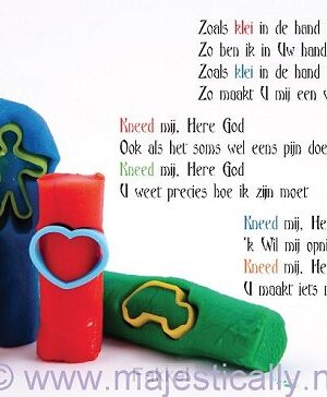 Kinderkaart zoals klei in de hand van de