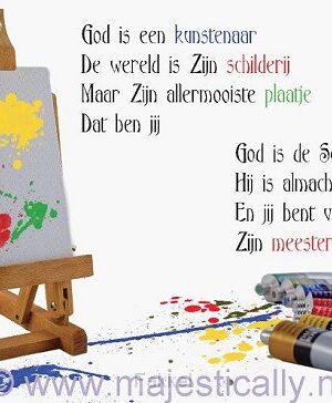 Kinderkaart God is een kunstenaar