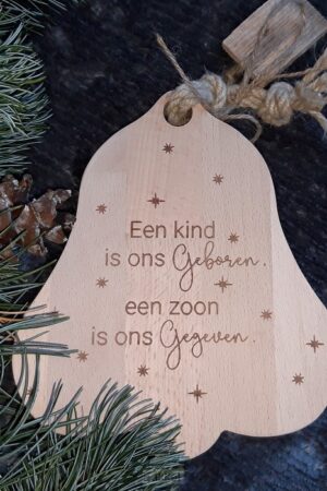 Kerkklok hout Een Kind is ons geboren