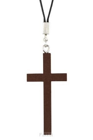 Wood Pendant Cross 5cm Brown