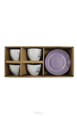 Set of 4 cup & saucers