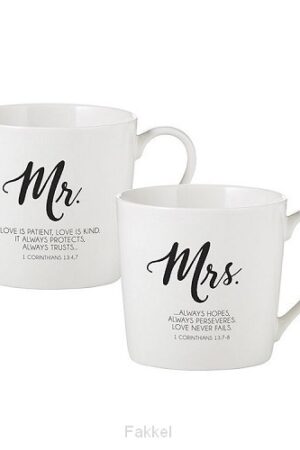 Cafe Mug Set Mr & Mrs