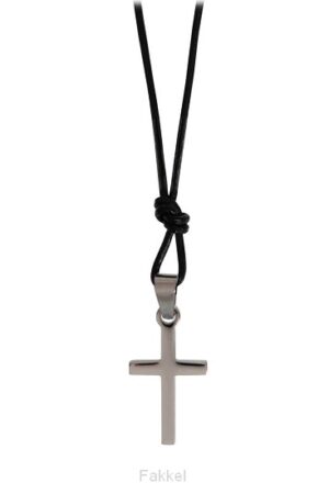 Necklace Cross Leather