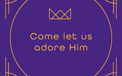 Kerstkaart ”Come let us adore Him”