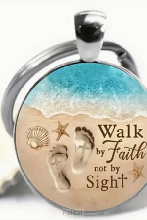 Keyring metal/epoxy Walk by faith