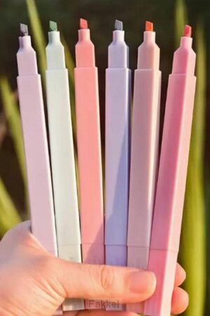 Set of 6 pastel highlighters