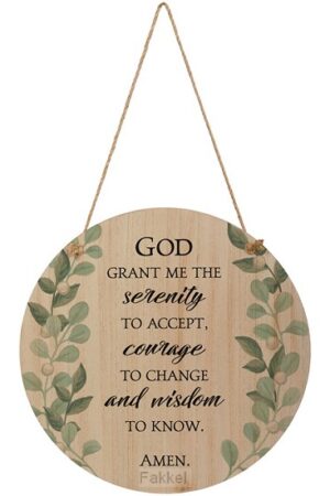 Round wall plaque Serenity Prayer