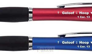 Pen Softtouch Blauw Geloof Hoop Liefde