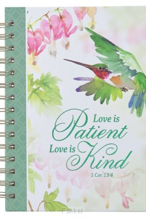 wirebound journal, love is patient