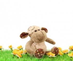 Lamb curly keyring 12cm