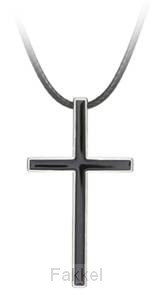 Necklace Cross Black Alloy