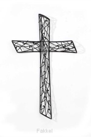 Wired open metal cross 53cm