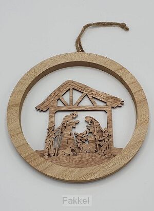 Wooden nativity hanger 22cm