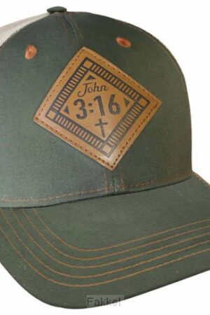 Men''s cap John 3:16 leather patch